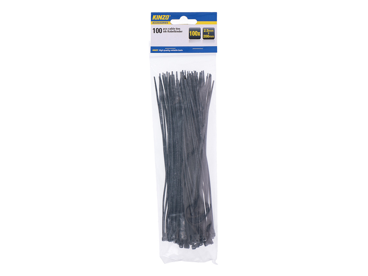 Kinzo 100x stuks tyraps - 2,5 x 200 mm