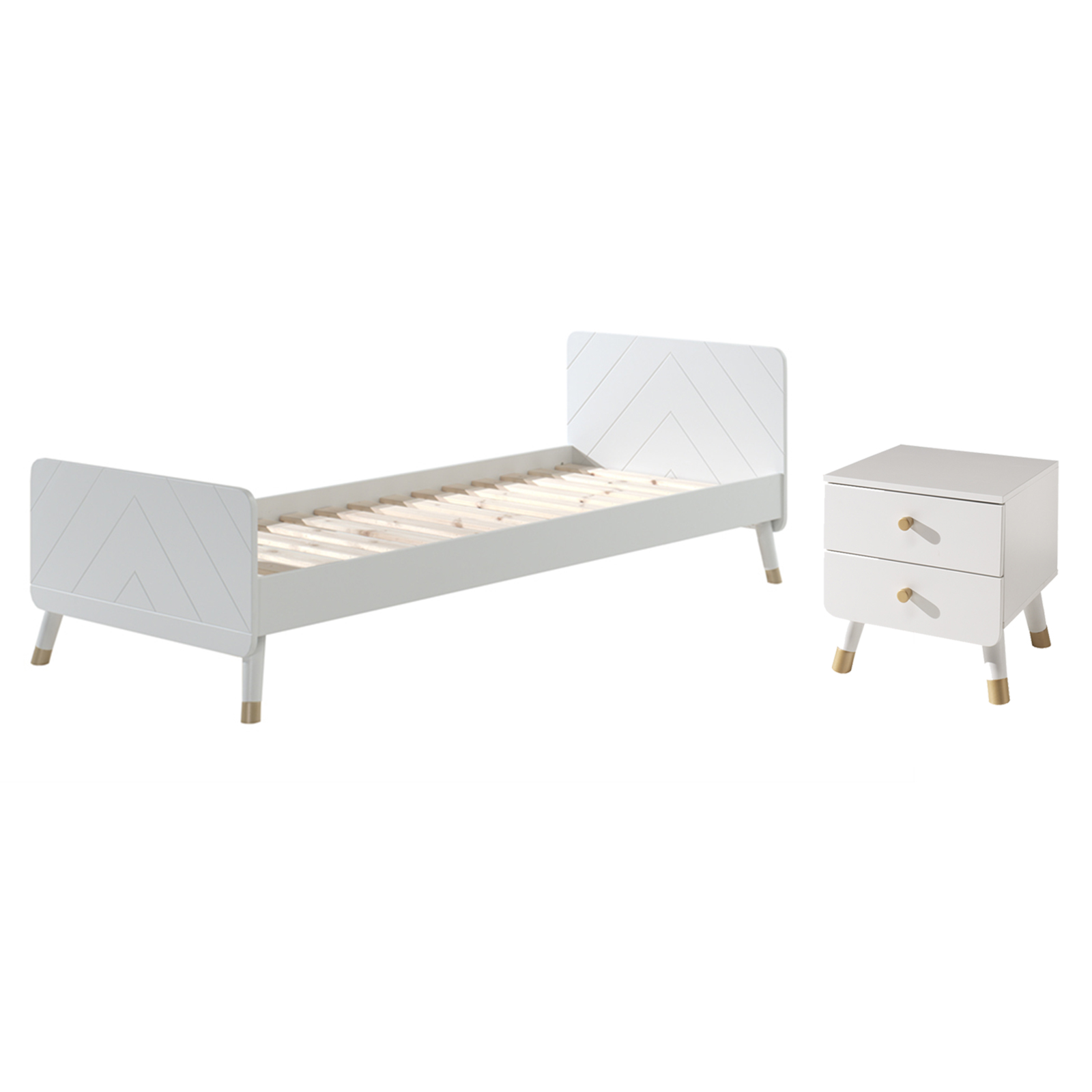 2-teiliges Kinderzimmer-Set BILLY - satin weiß - 90x200 cm