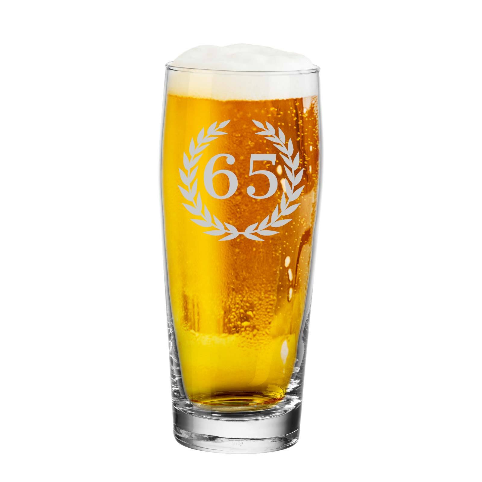 LUXENTU Willi Becher Bierglas mit Gravur 65. Jubiläum 0,5 l