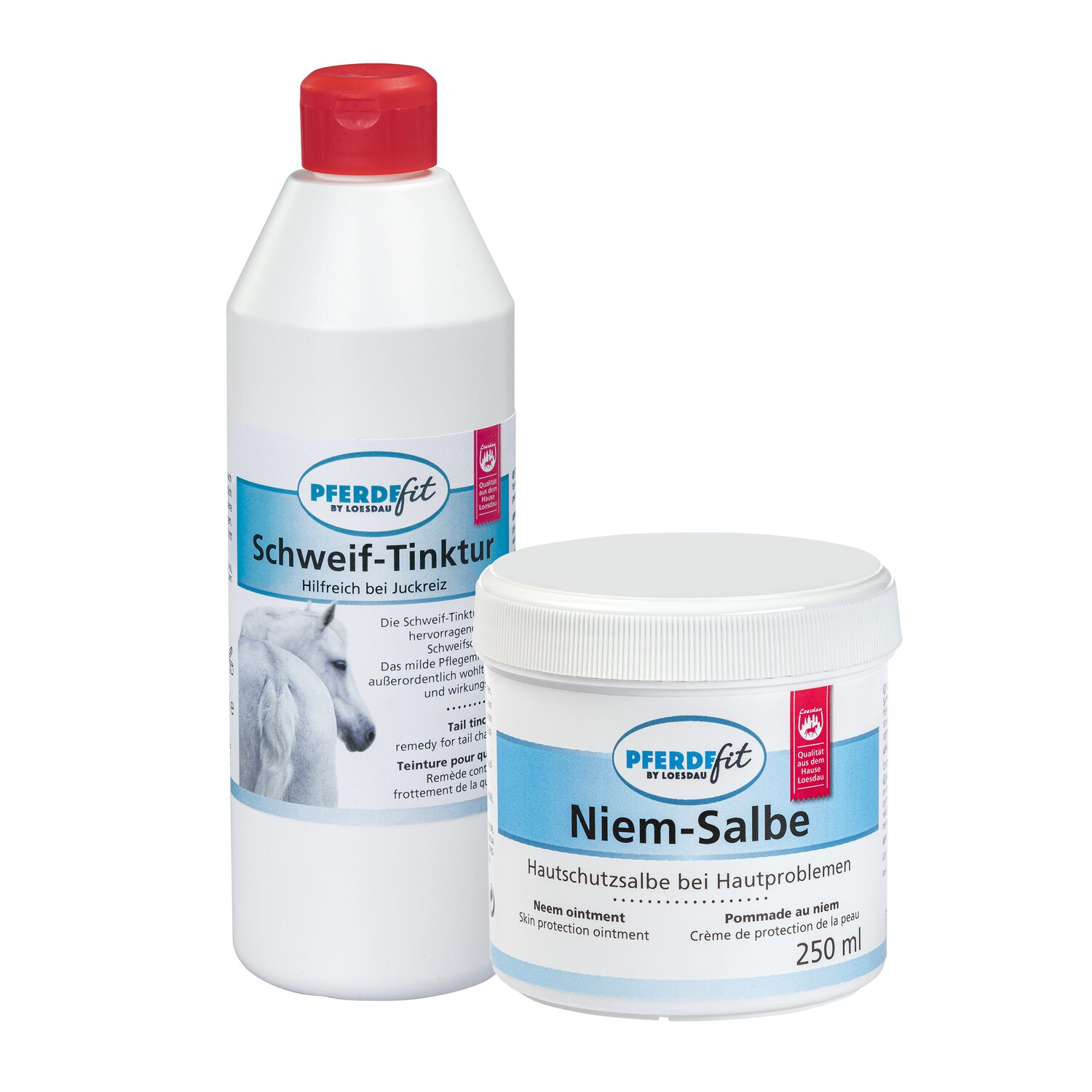 PFERDEfit by Loesdau Set Haut - Schweif-Tinktur und Niem-Salbe