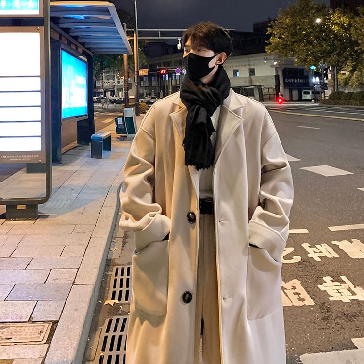 Breeson - Trenchcoat met lange mouwen en effen kleur