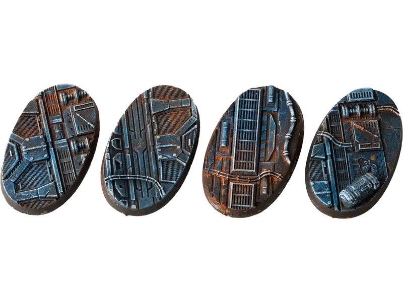 GamersGrass Spaceship Corridor oval 60 mm (x4) Hochwertige Bases für den Miniaturenbau