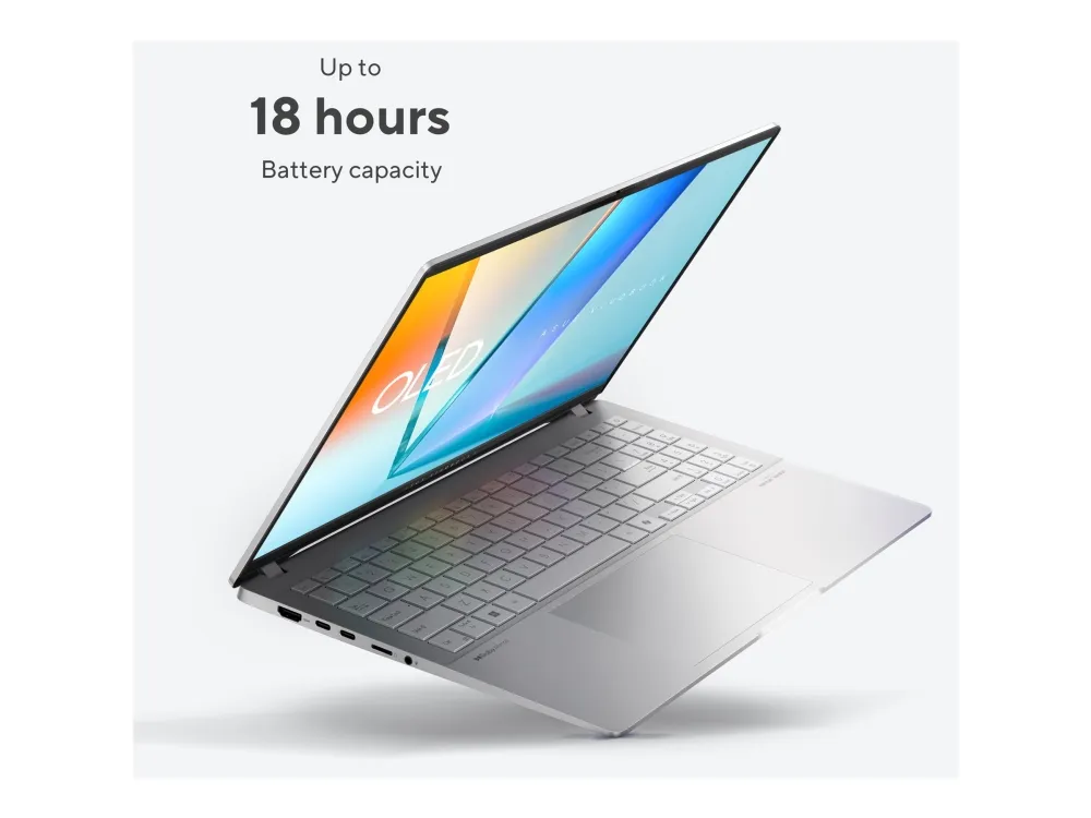 ASUS VivoBook S 15 OLED S5507QA-MA064X - 180° hængselsdesign - Snapdragon X Elite - X1E-78-100 - Win 11 Pro - Qualcomm Adreno - 32 GB RAM - 1 TB SSD NVMe - 15.6