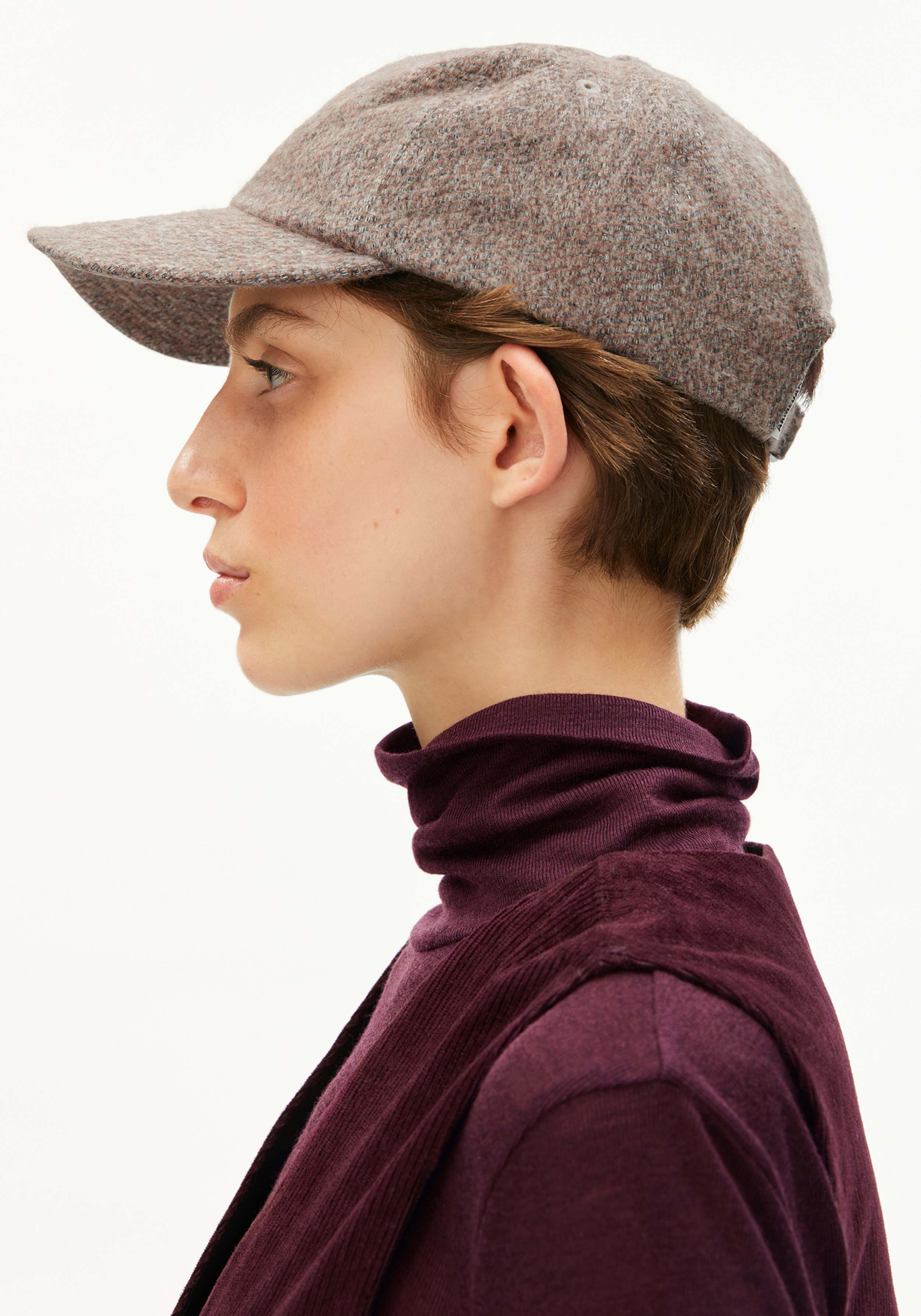 Armedangels Cap Yenaas Tweed Pure-Walnut Cream