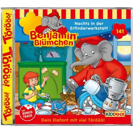 Kiddinx Hörspiel- CD Benjamin Blümchen, Folge 141 - Nachts in der Erfinderwerkstatt