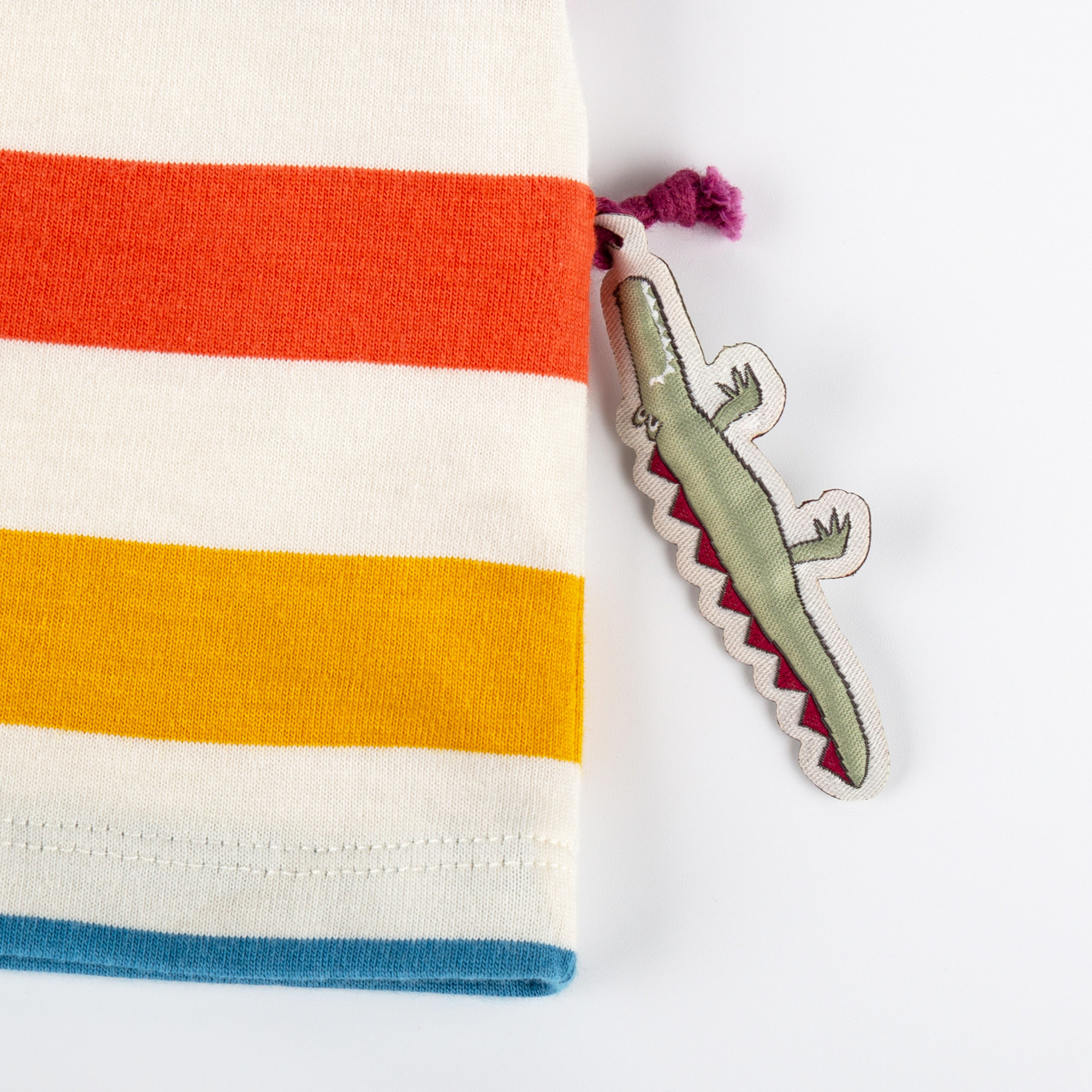 T-Shirt B - WILD CROCODILE STRIPES in ecru/bunt