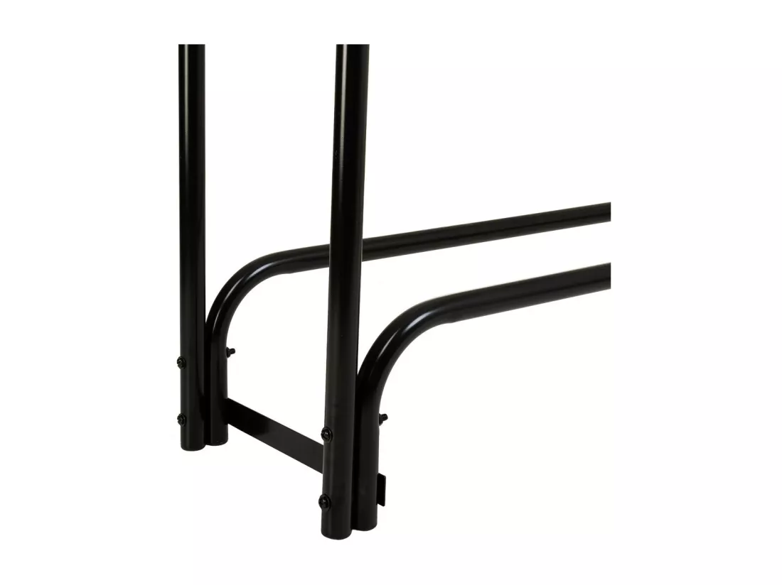 Étagère à bois de chauffage en métal noir 124x34x124h cm