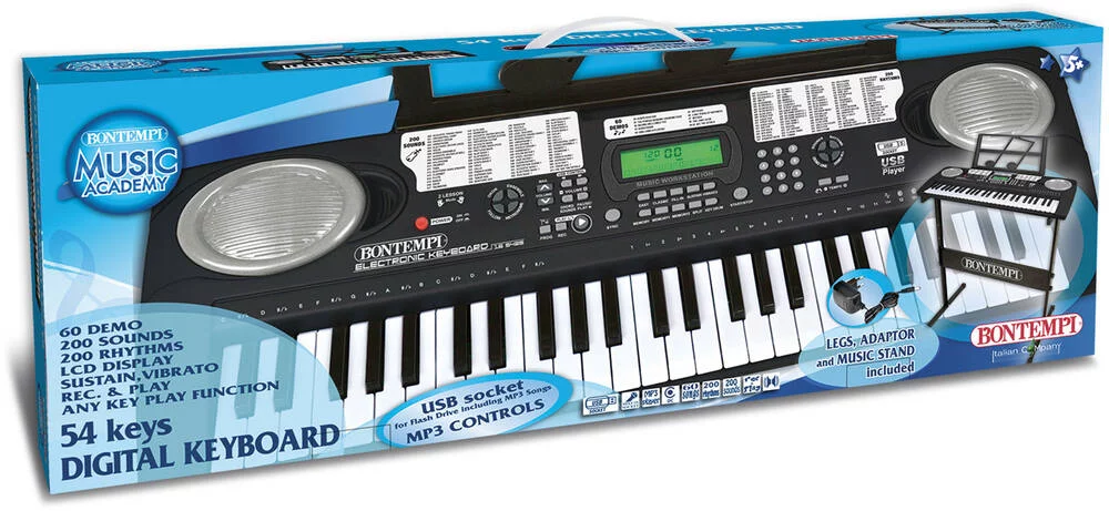 CLAVIER NUMERIQUE 54 TOUCHES  AVEC  PIEDS EN METAL ET ADAPTATEUR PORT USB