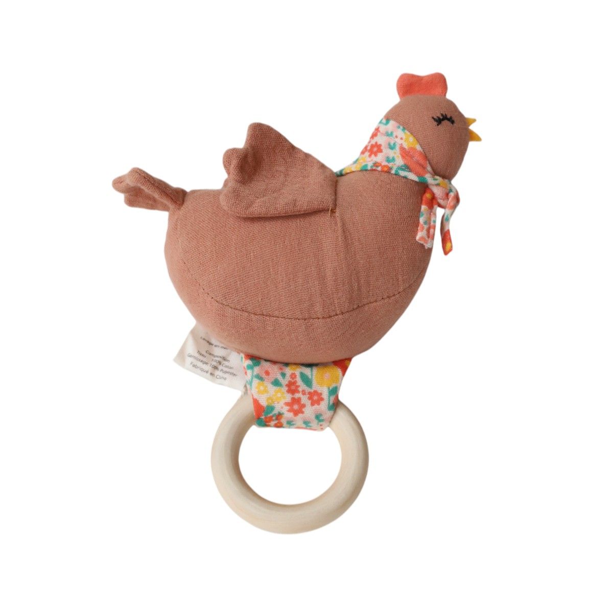 Hochet fleuri - La petite poule rousse Jolie saison