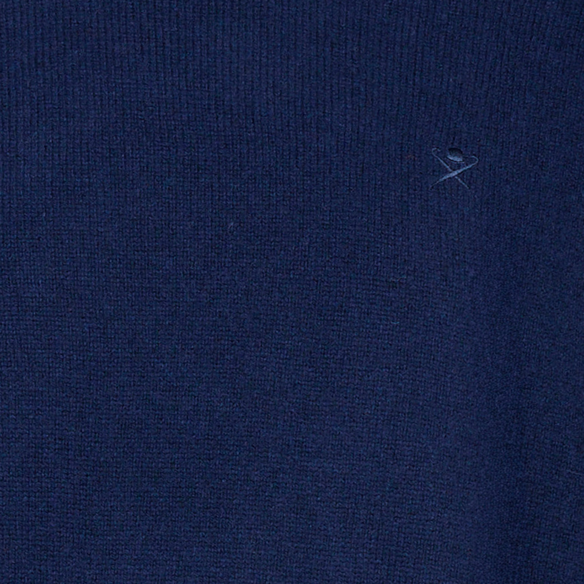 Pull regular-fit col rond brodé en laine | Bleu
