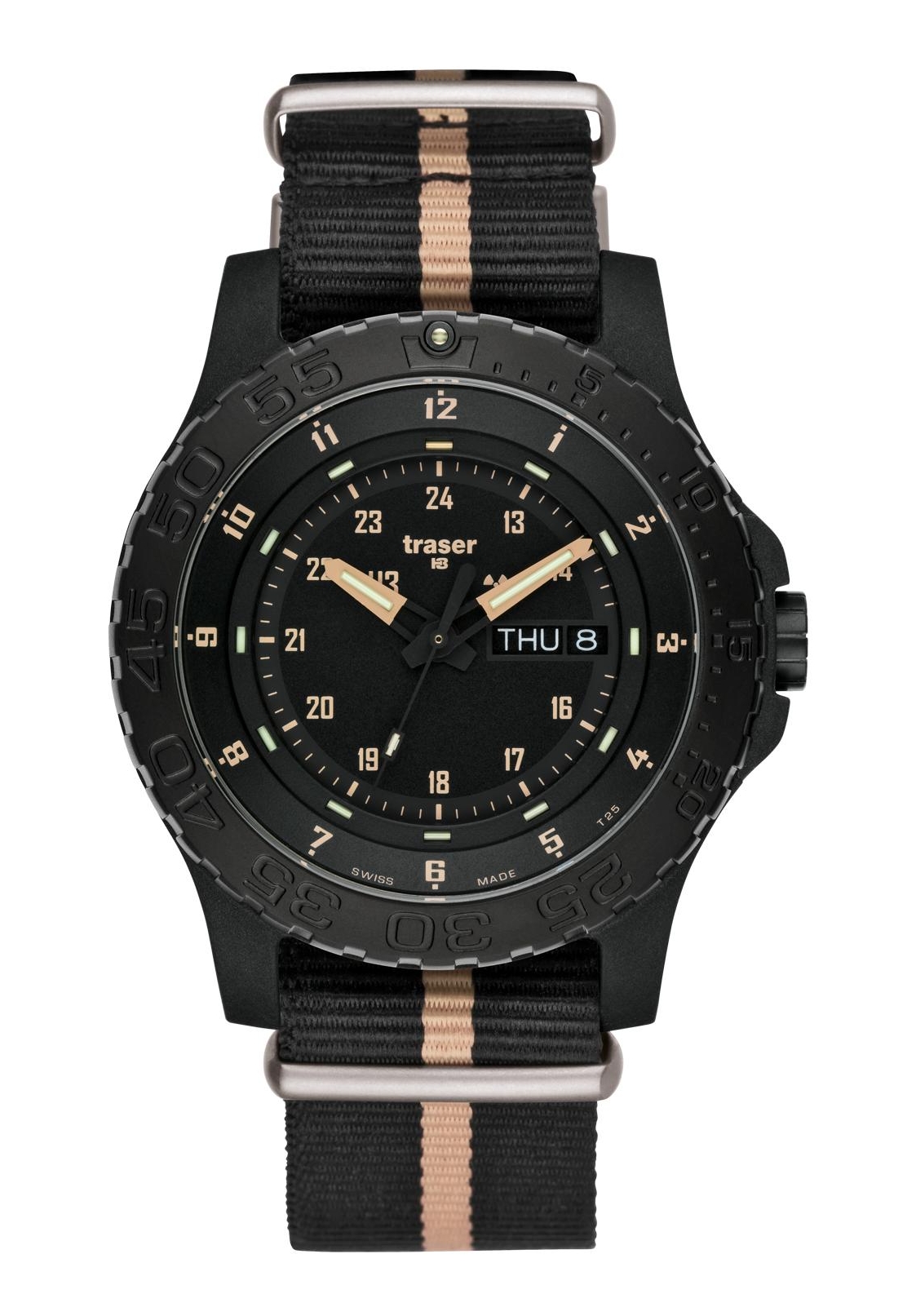 Traser Militäruhr Sand Natoband schwarz/sand 100232