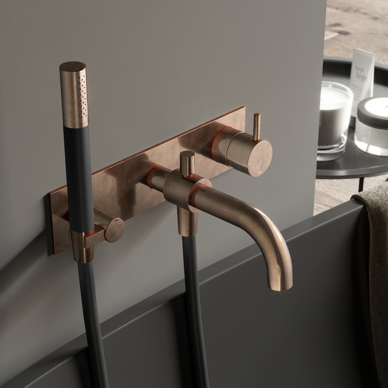 SCHADEMODEL: Hotbath Cobber Afbouwdeel Bad Mengkraan Verouderd Messing CB026