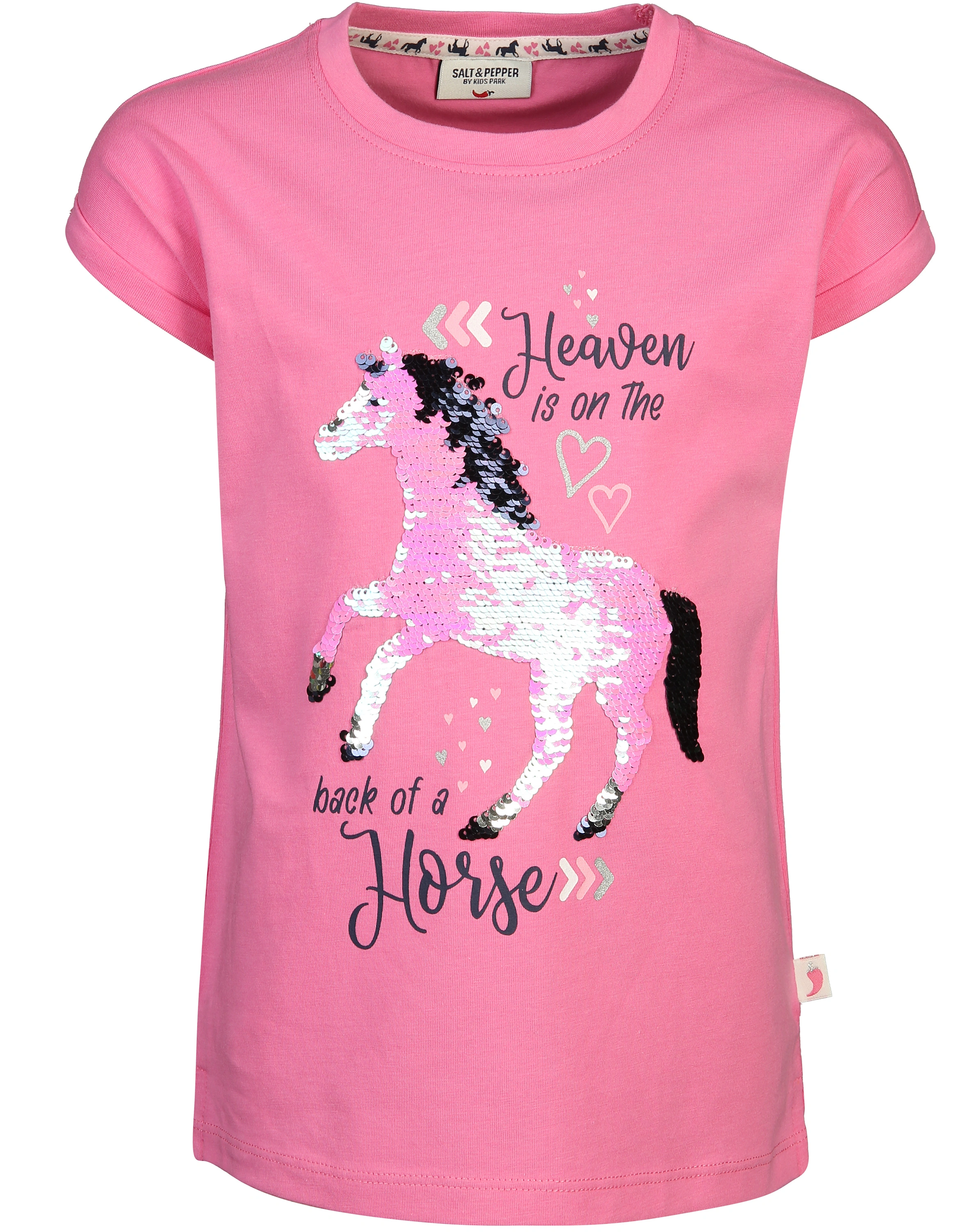 T-Shirt HORSE mit Wendepailletten in bubble gum