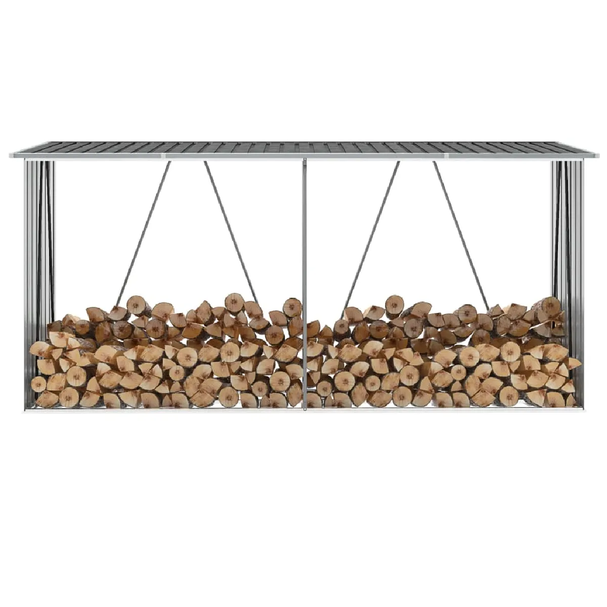 vidaXL Abri de stockage à bois 330x84x152 cm - Anthracite
