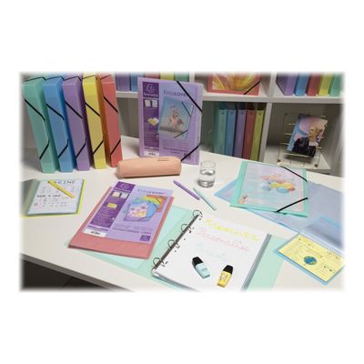 Exacompta Kreacover Pastel - Classeur 4 anneaux personnalisable - Dos 20 mm - A4 - pour 140 feuilles - disponible dans différentes couleurs