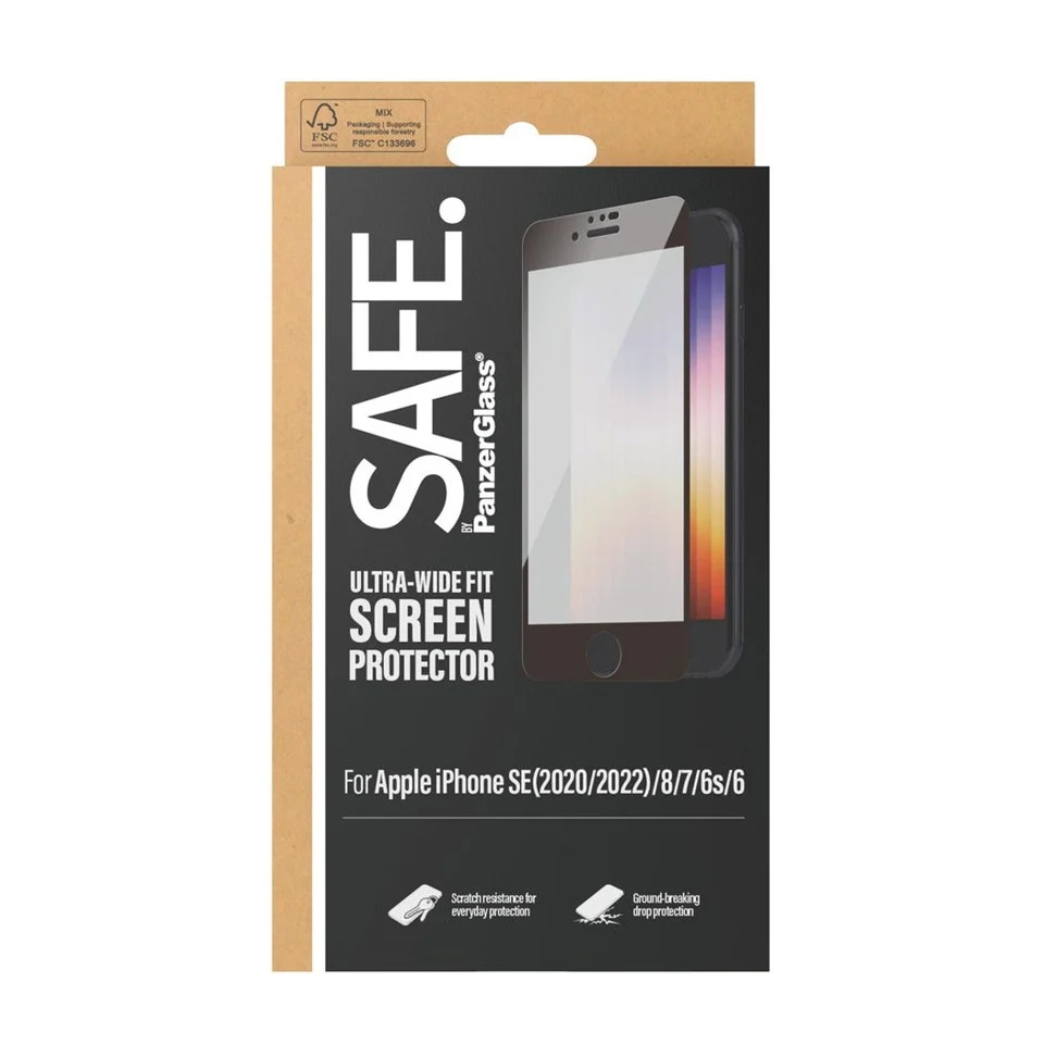 SAFE by PanzerGlass - Skærmbeskyttelse - Apple iPhone 8, 7, 6, 6s - Edge-to-Edge