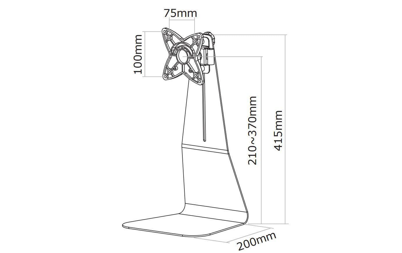 Monitor-Standfuss FPMA-D800 SilberFür Flachbildschirme von 10