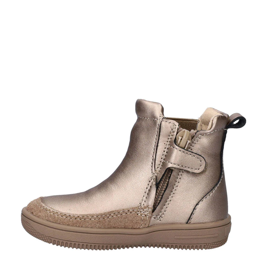 Nelson Kids leren enkelboots goud