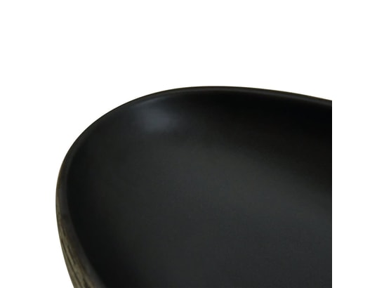 VIDAXL - Vasque à poser gris et noir ovale 59x40x14 cm céramique