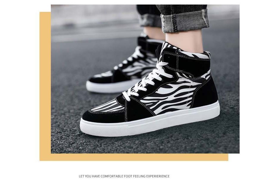 Tanzanite - Zebra Print High Top Sneakers