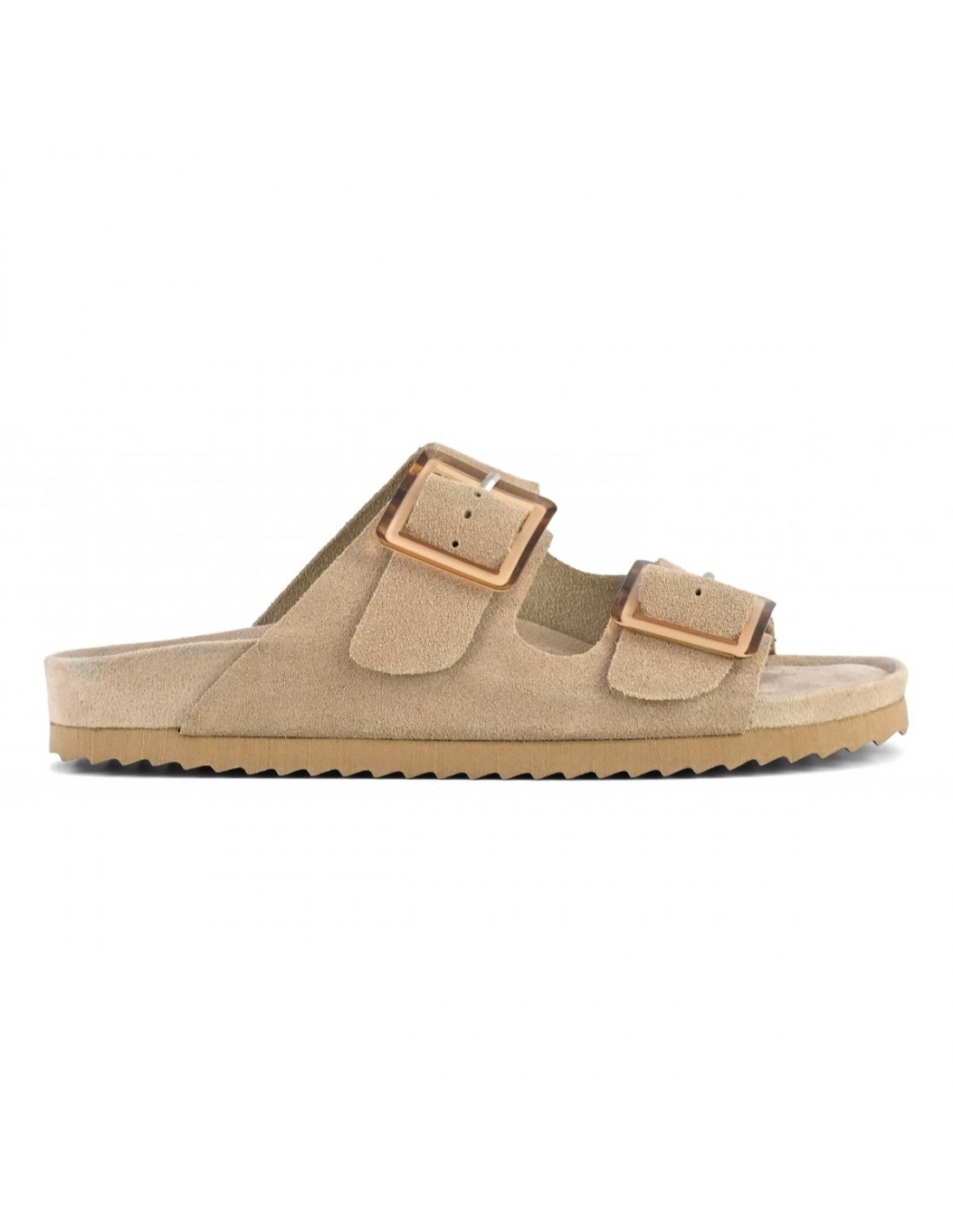 colors of california Mules Femme Bio Daim Beige 2 buckles