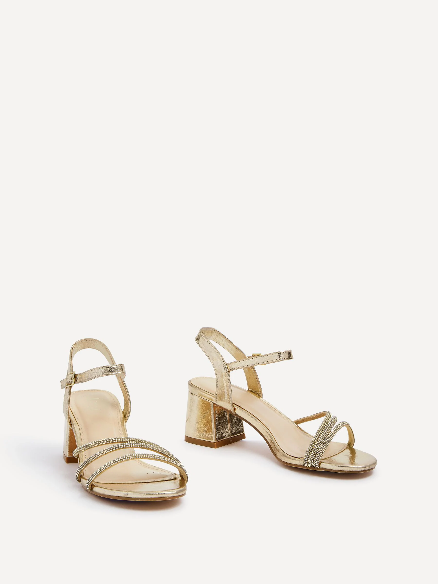 Goud - Linzi Carnation sandalen met hak en versierd bovenwerk