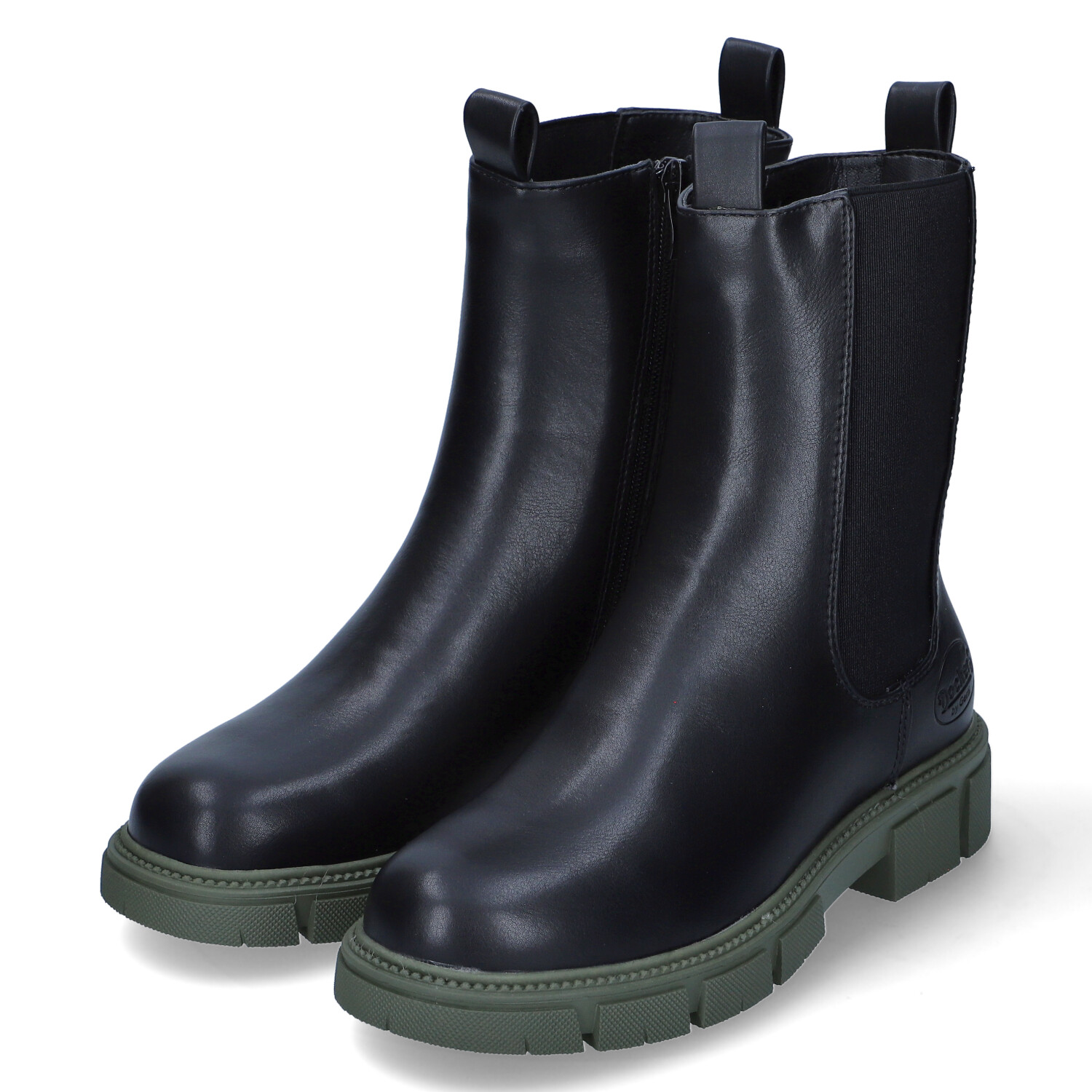 Dockers Chelsea Boots - schwarz/khaki
