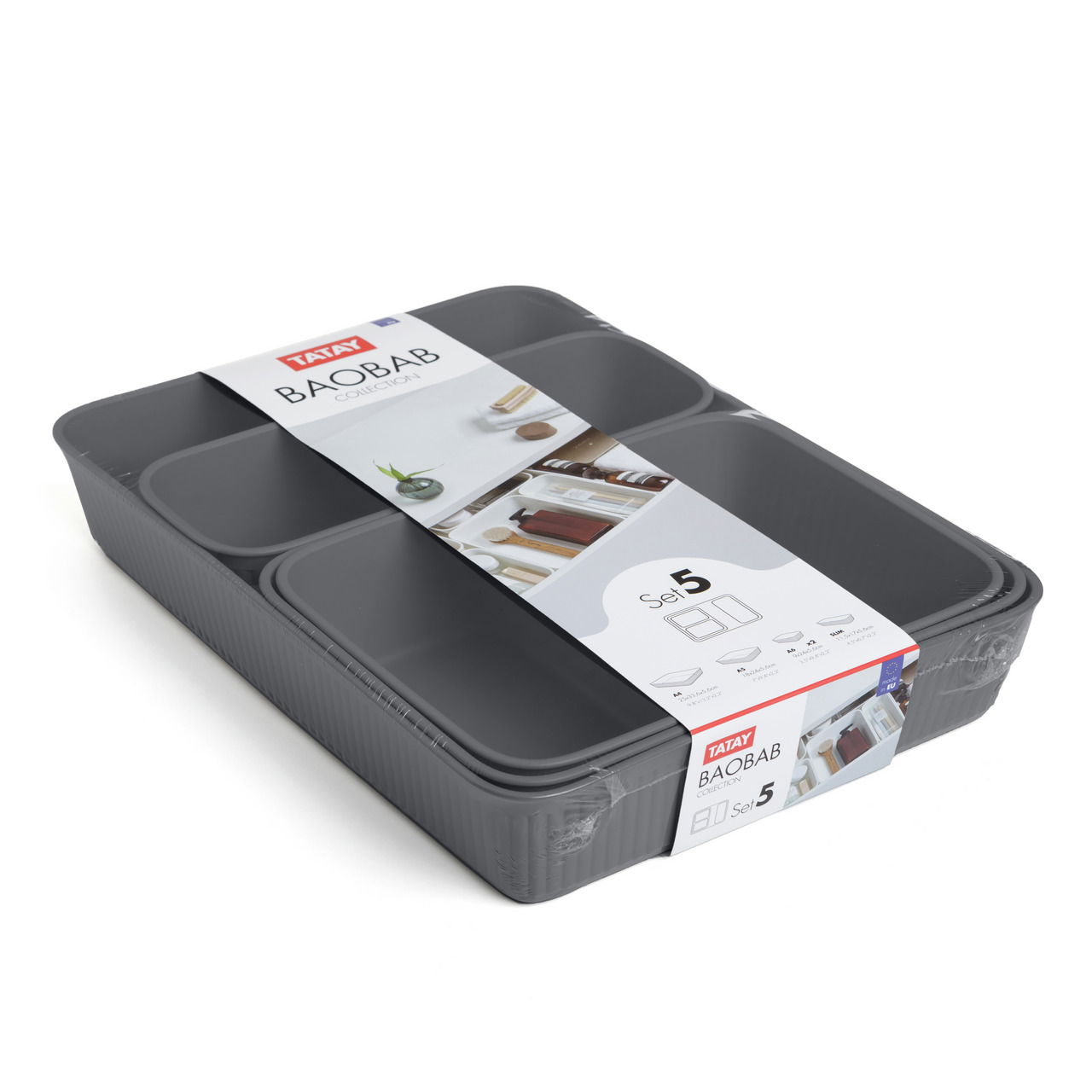 TATAY Aufbewahrungsboxen 5er Set BAOBAB