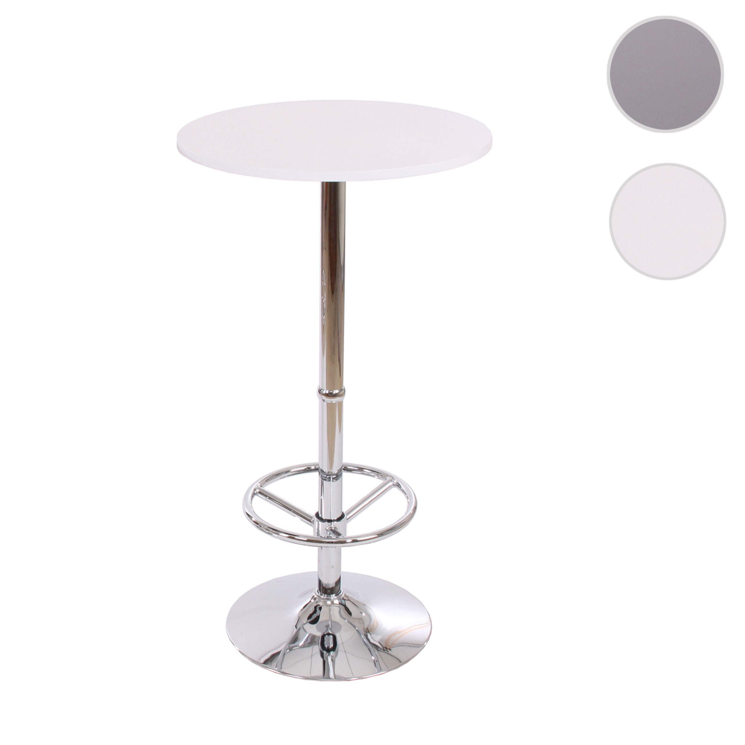 Stehtisch Bartisch Bistrotisch Empfangstisch Bari mit Fußablage ~ weiß