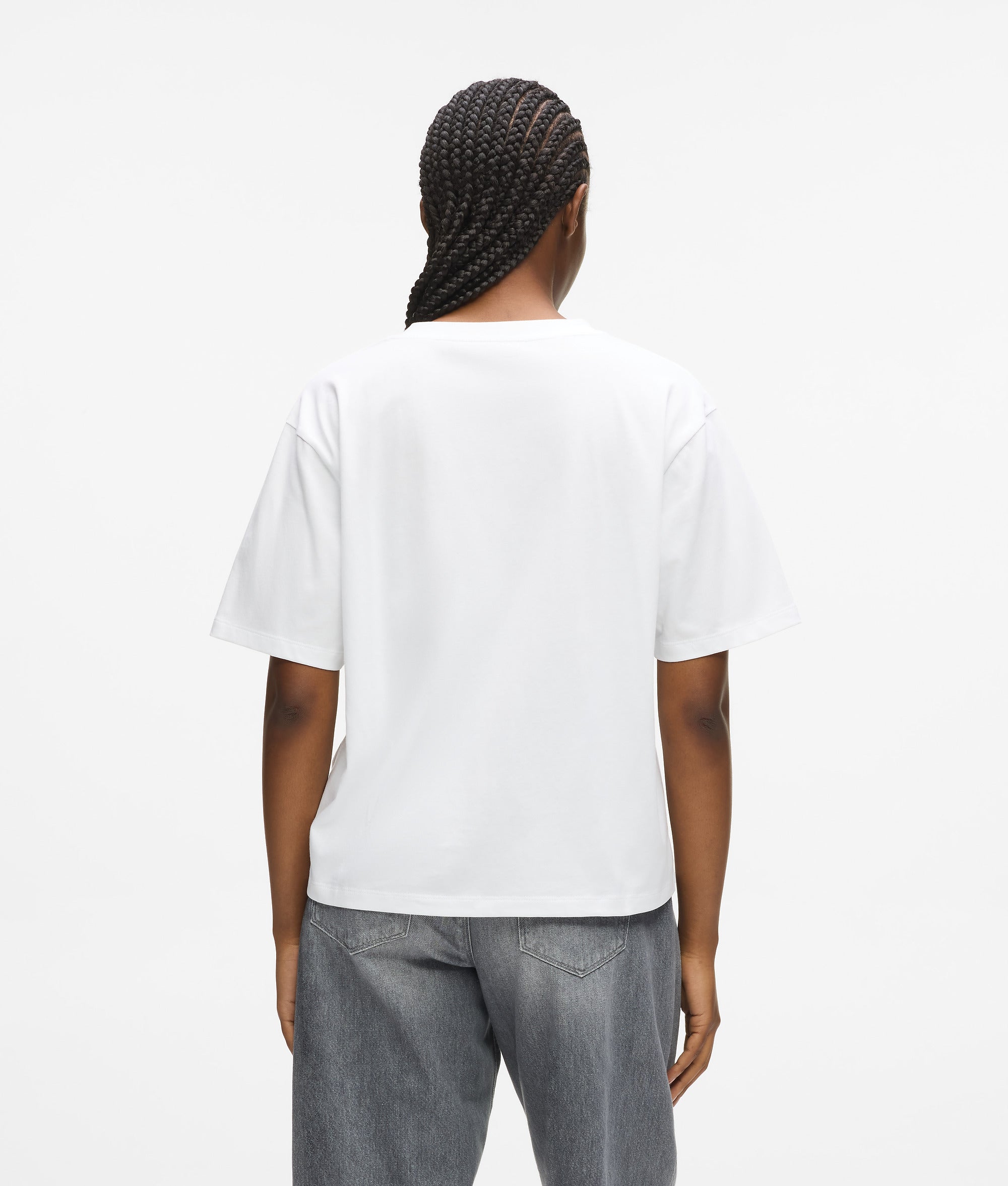 Signature T-shirt met V-hals en zoom