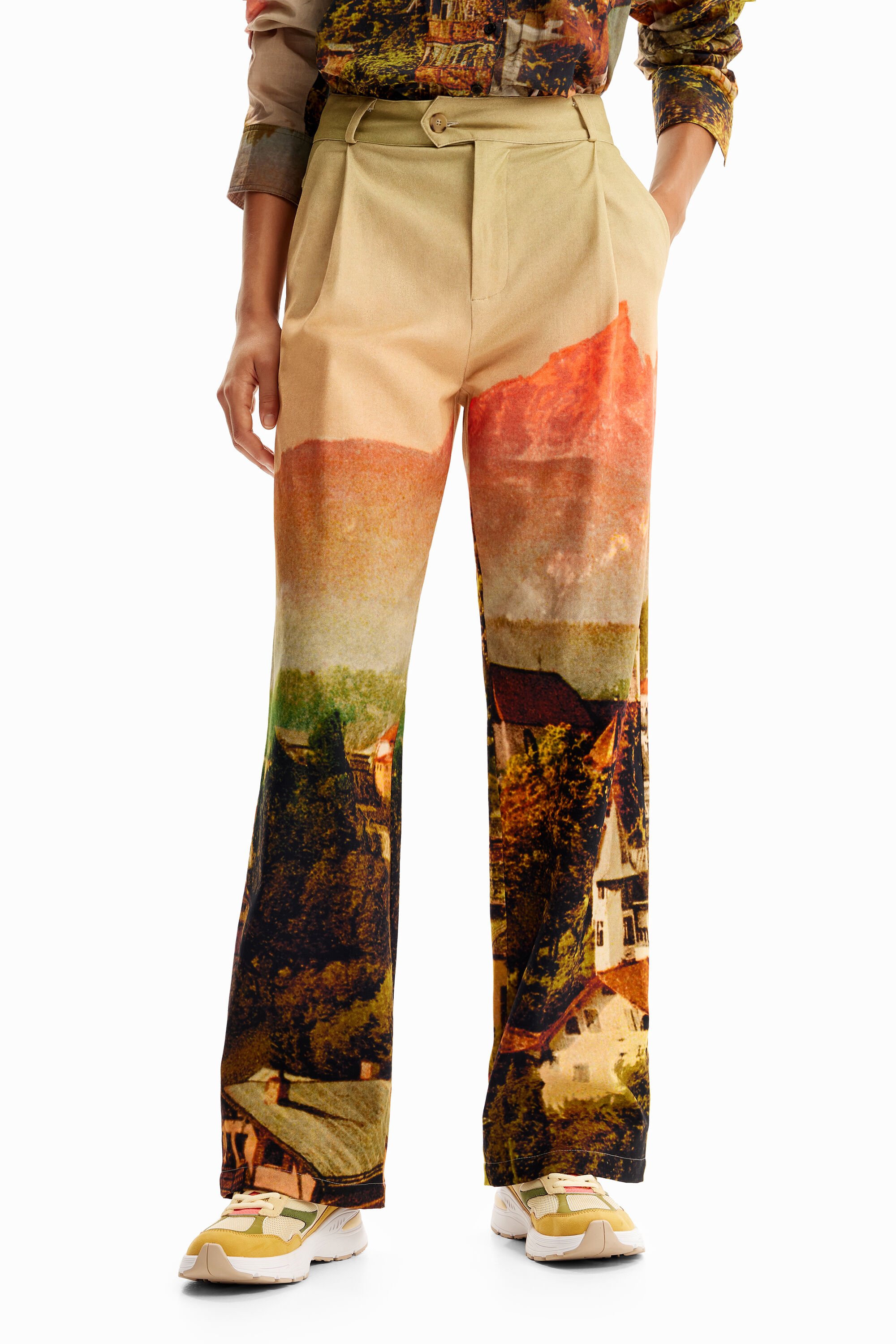 Pantalon droit paysage M. Christian Lacroix