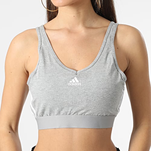 Brassière Femme 3 Stripes GS1357 Gris Chiné