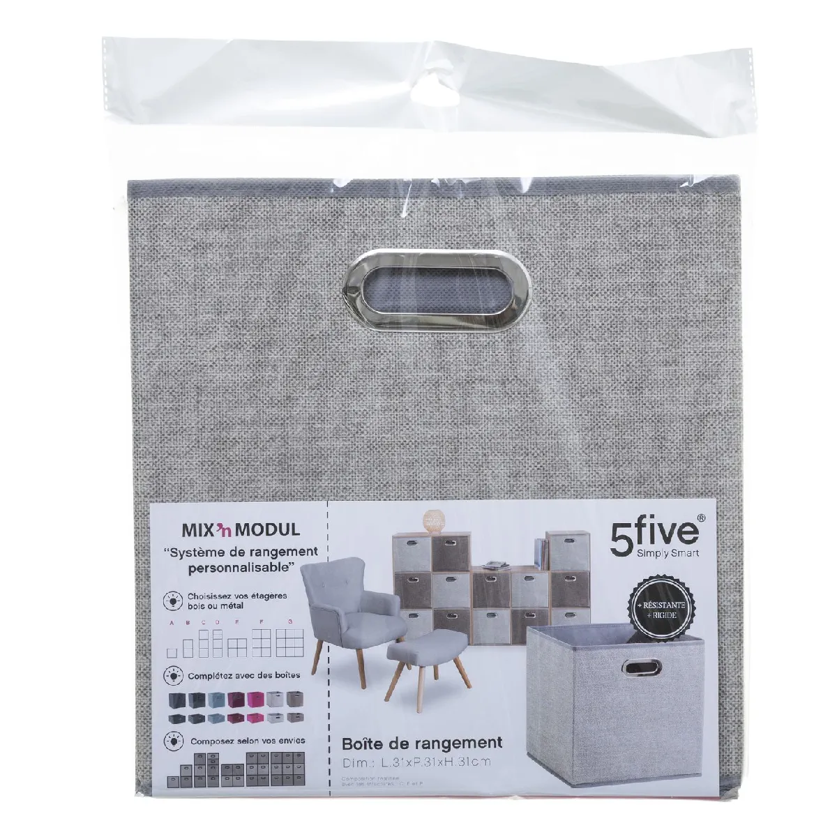 Atmosphera, Createur D'Interieur Atmosphera - Boite pliable 31 x 31 - Gris chiné
