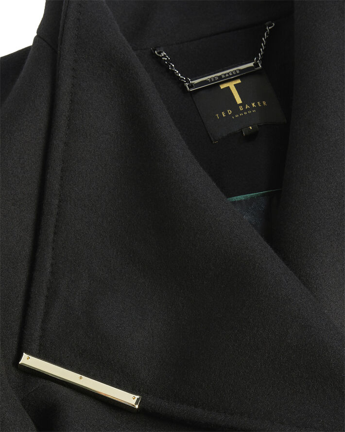 Ted Baker ROSELL Long Length Wool Wrap Coat Black