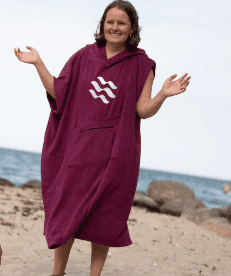 Watery badeponcho til voksne - Bomuld - Lilla