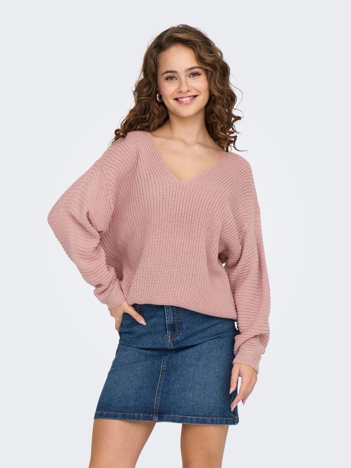 JDYJUSTY Strickpullover Woodrose