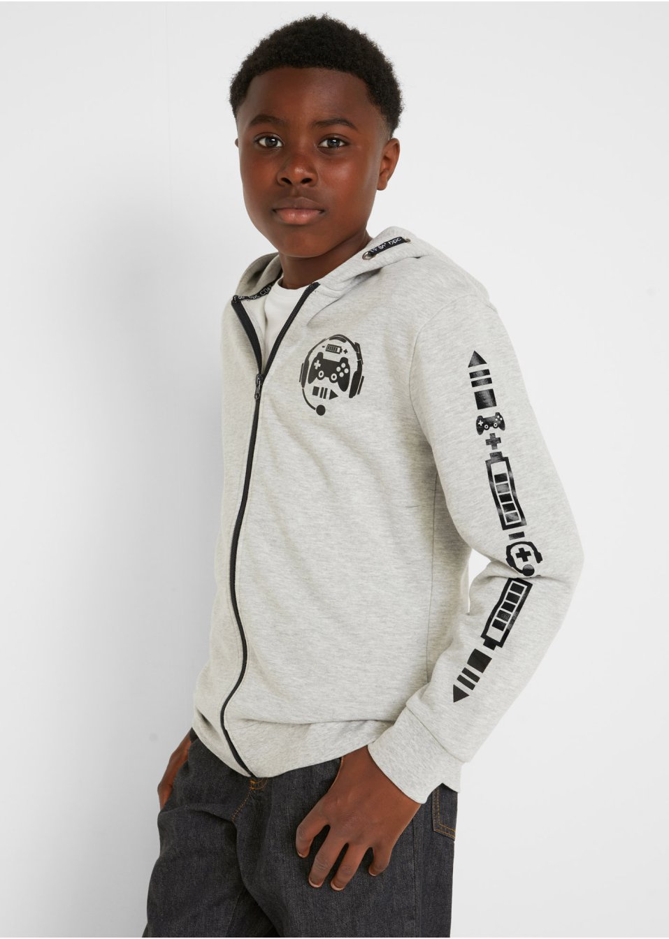 Gilet sweat-shirt garçon à capuche en coton