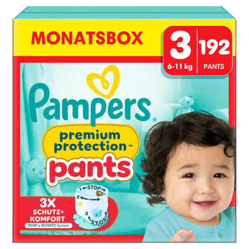 Pampers Premium Protection Pants Gr.3, Monatsbox, 6-11kg