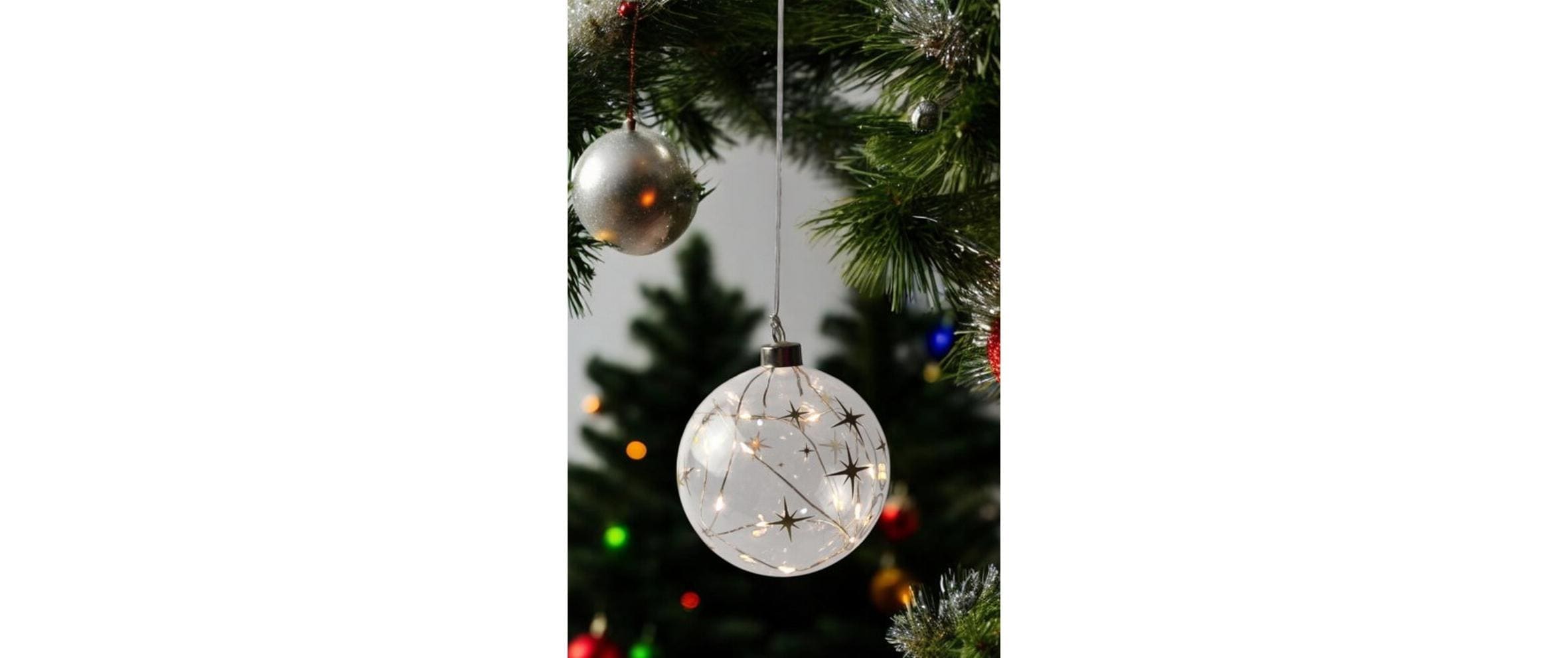 Weihnachtsbaumkugel »Dameco Glas Kugel mit Sternen«