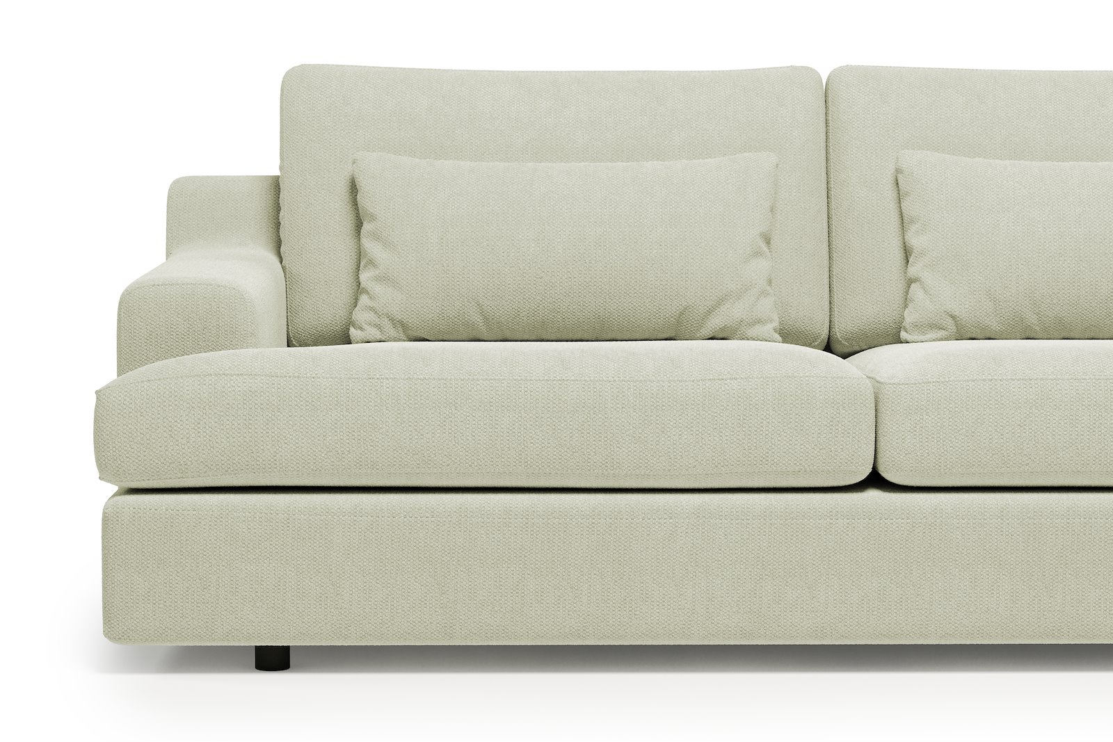 Roma 3-seter Tekstil Mito 01 Antique White med sorte ben