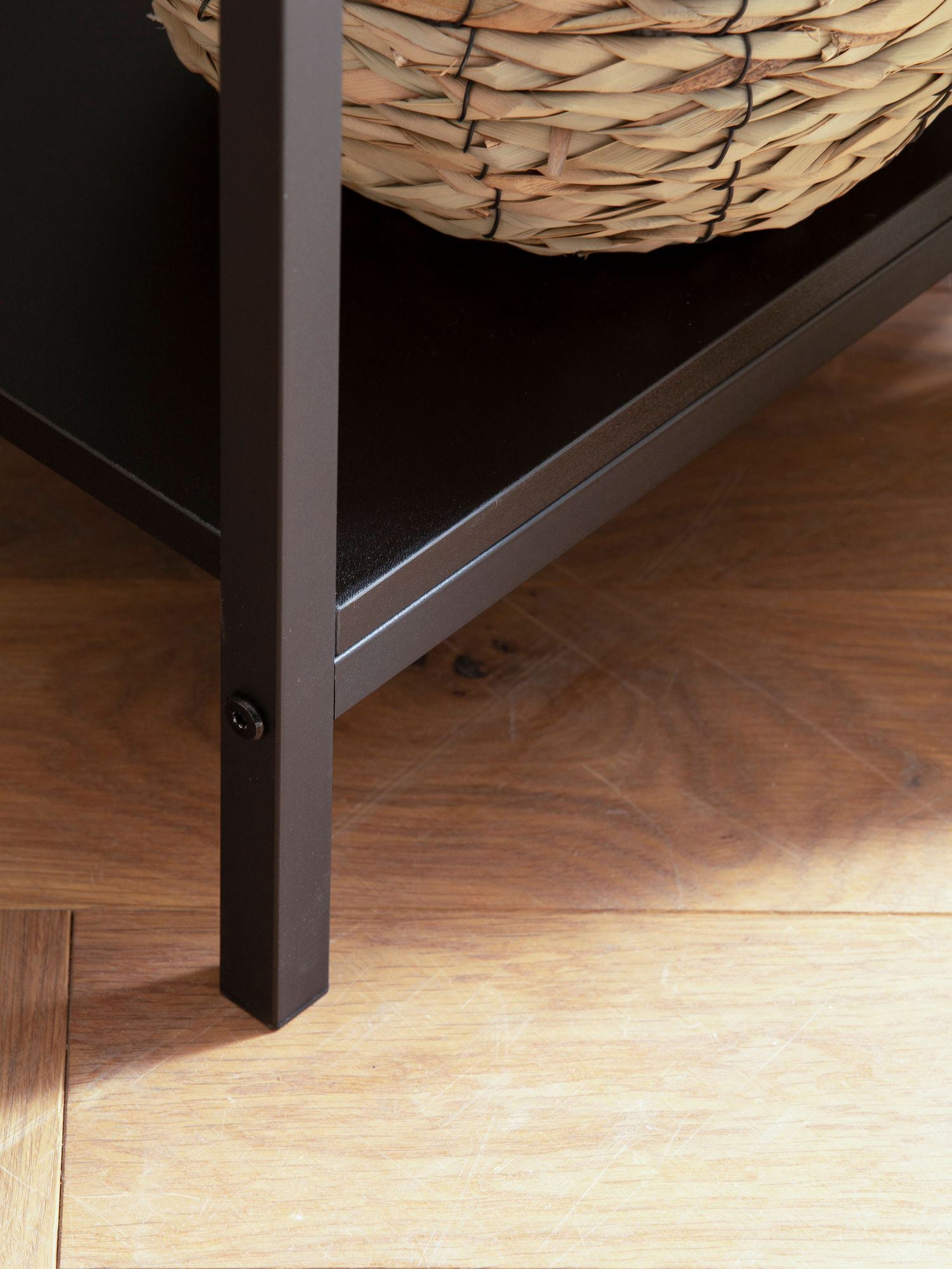 Konsolentisch 100 x 75 x 30 cm Schwarz/ Wiener Geflecht