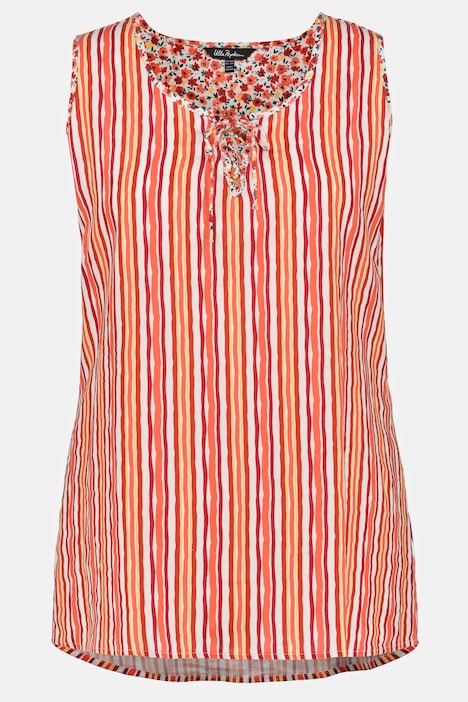 Pyjamatop, Streifen, V-Ausschnitt, ärmellos