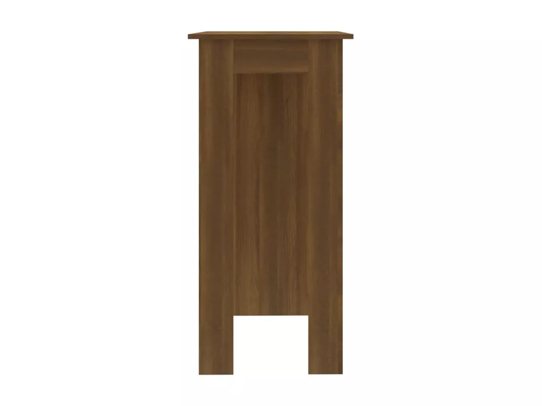 Table de bar avec étagère Chêne marron 102x50x103,5cm Aggloméré