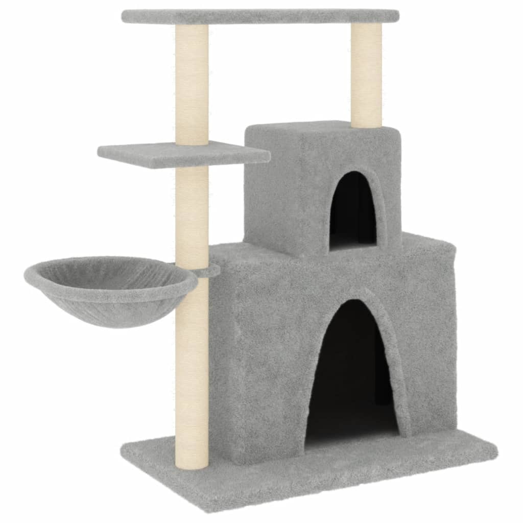 Arranhador para gatos vidaXL com postes de sisal cinza claro, 83 cm