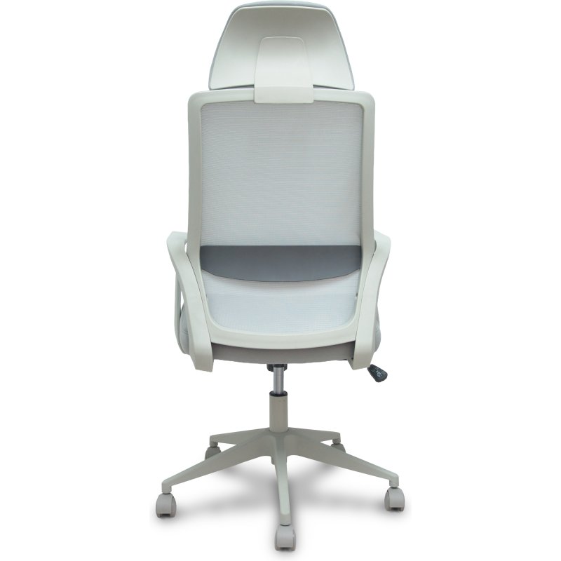 Chaise de bureau Pro534 avec dossier en résille, assise en tissu, base pyramidale, roulettes en nylon