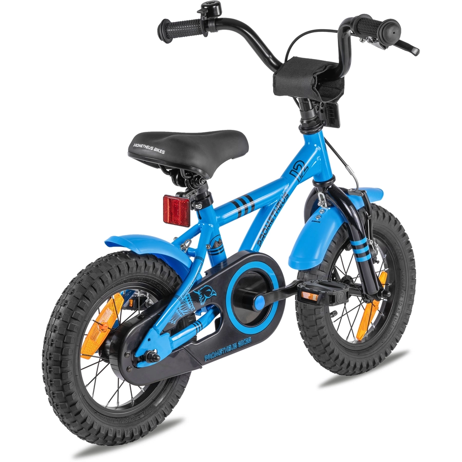 PROMETHEUS BICYCLES® BLUE HAWK Kinderfahrrad 12 in Blau & Schwarz ab 3 Jahre mit Stützräder
