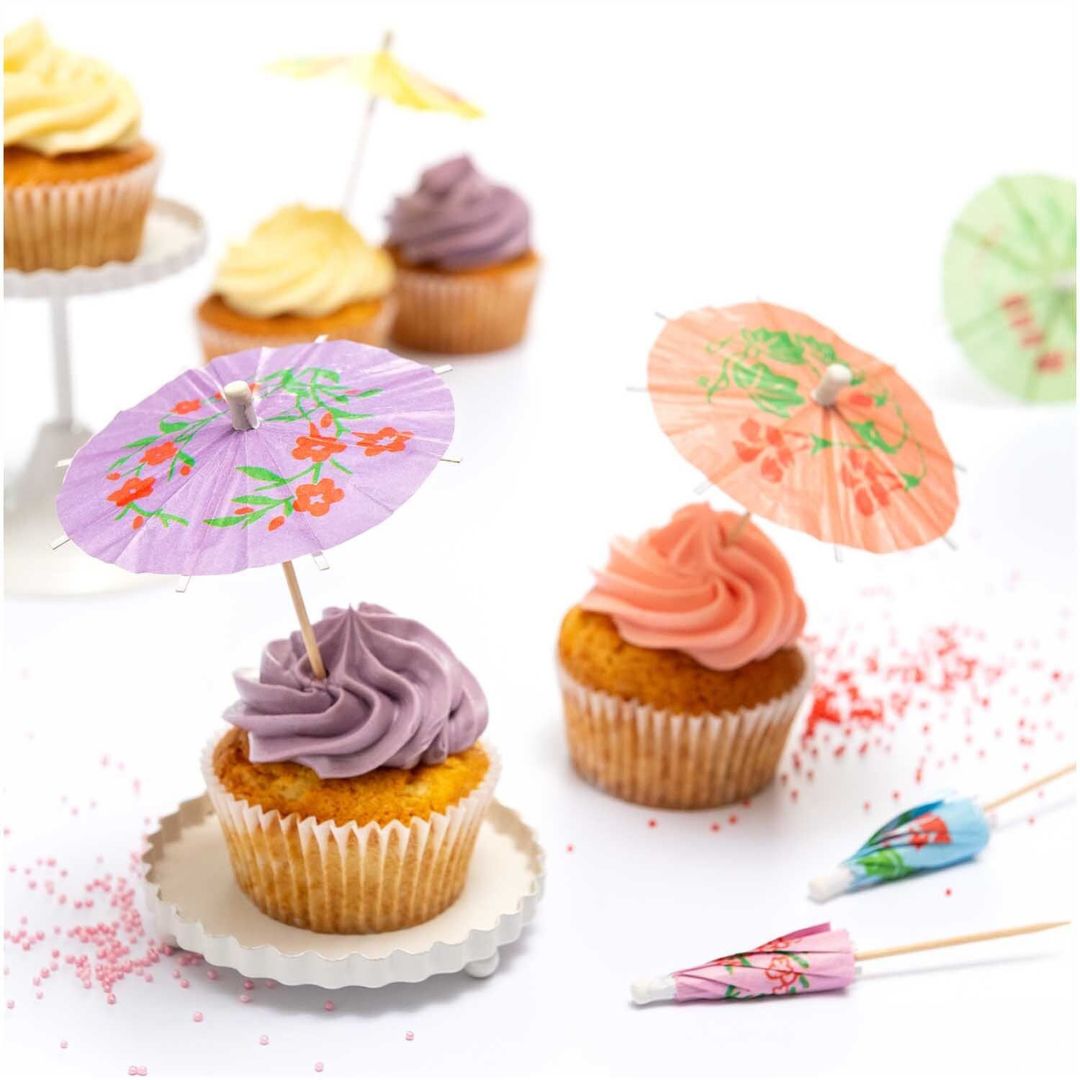 Parasol prikkers - floral - 12st