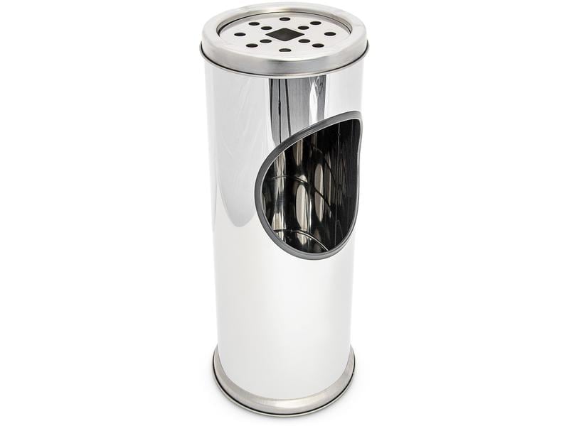 relaxdays Standascher aus Edelstahl Silber Aschenbecher mit Abfalleimer