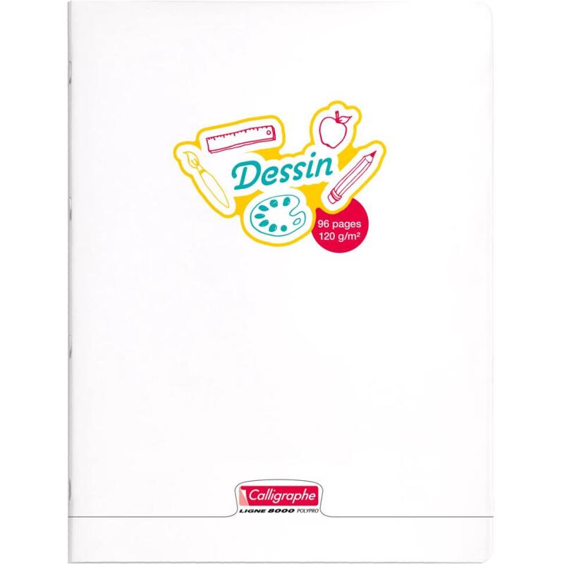 Cahier de dessin piqué 8000 POLYPRO 24x32 cm 96 pages uni 120 g - Incolore