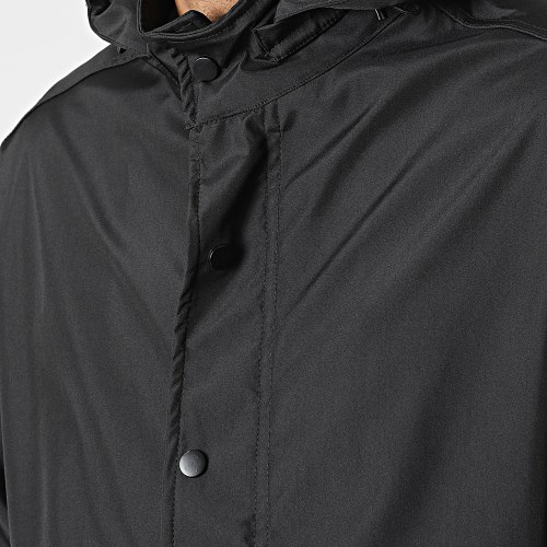 Veste Longue Zippée Capuche JOT-1 Noir